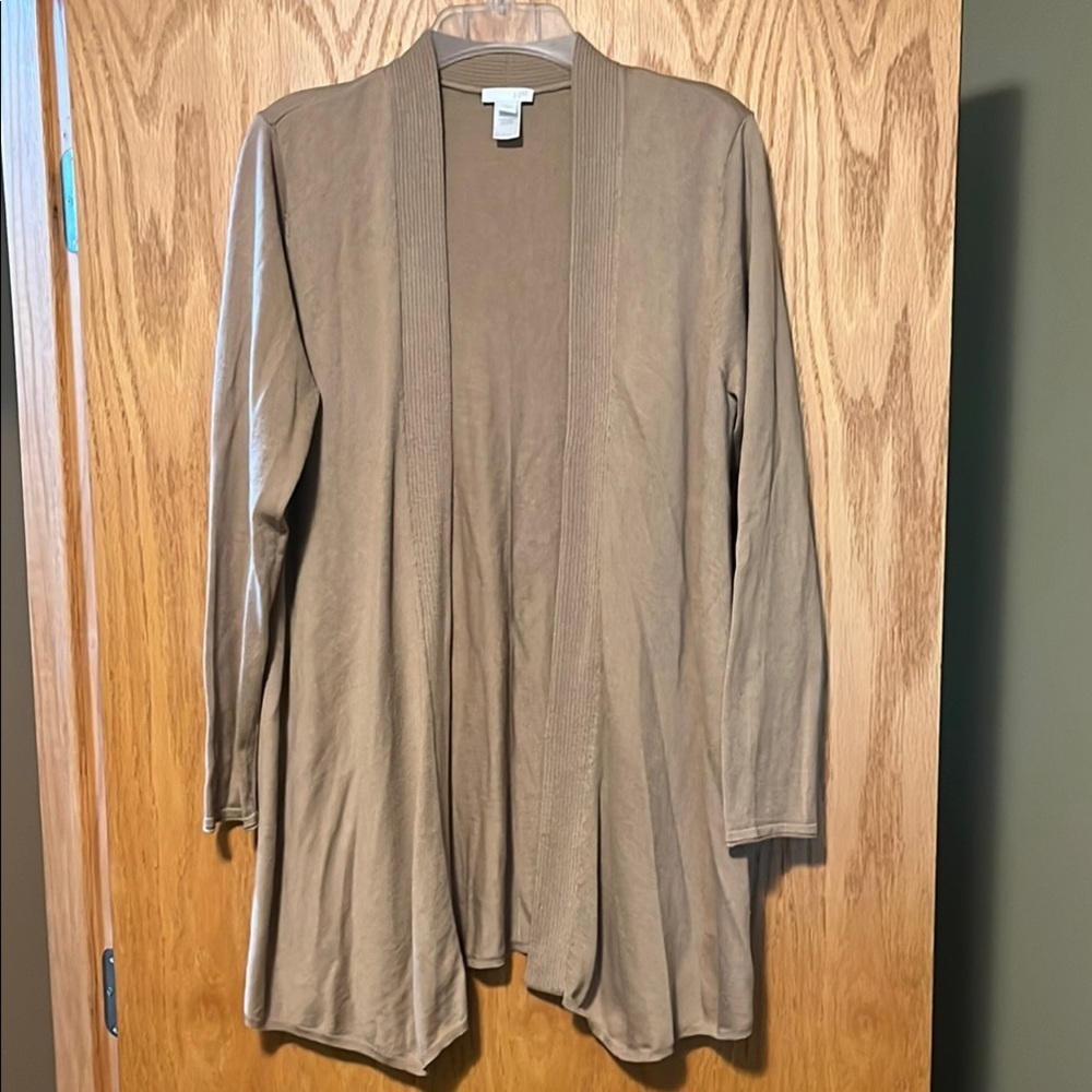 J. Jill Classic Tan Open Front Cardigan